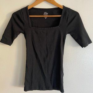 J. Crew | Perfect-fit elbow-sleeve squareneck T-shirt